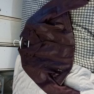 NY & Co Maroon Biker Jacket